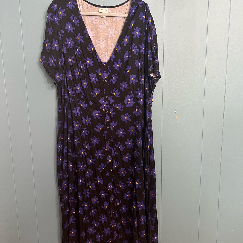 Ava & Viv Purple Floral Maxi Dress
